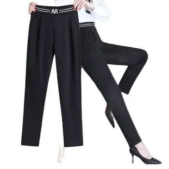 Negro Pantalones Casuales de la Mujer de Moda los Pantalones de la Nueva 2023 Primavera Verano Cintura Alta Delgada de Nueve puntos Lápiz Pantalones Mujer Pantalones Largos