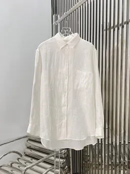 Camisa de lino tejido ligero y cómodo ajuste flojo de moda casual 2023 verano de nuevo