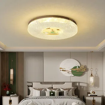 Acrílico lámpara de techo dormitorio led redondo de estilo Chino creativo moderno interiorceiling brillante sala de estar luminosa cuerpo electrodomésticos