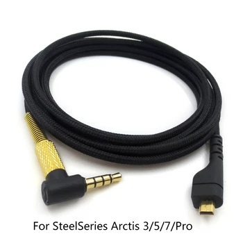 Extraíble de 3,5 mm de Juegos de Cable de los Auriculares Con Control de Volumen 2M Para Arctis 3 5 7 Juegos de Auriculares de Cable de Cable