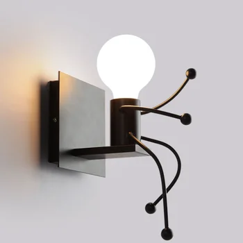 Creativo de dibujos animados Humanoide LED Luz de Pared de la Decoración del Hogar para el Dormitorio de la Mesilla de la Habitación de los Niños Lámpara de Iluminación