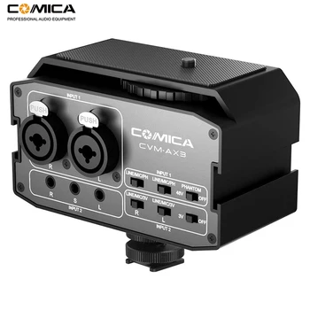 Comica CVM-AX3 XLR Mezclador de Audio Adaptador de Preamplificador Dual XLR/3.5 mm/6.35 mm Puerto Mezclador para Canon Nikon DSLR, Cámaras y filmadoras