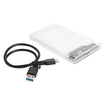 2,5 pulgadas de Plástico Transparente HDD SSD Caso SATA 3 para USB 3.0 caja de Disco Duro