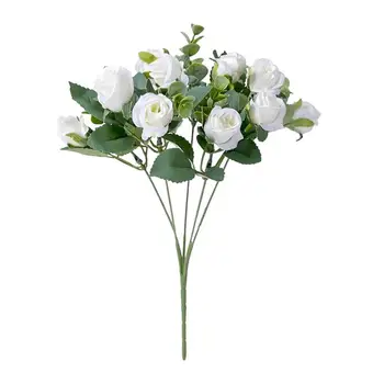 Flores artificiales de Seda Rosa Artificial de Flores de Seda Rosa Ramo de flores Para la Boda de Imitación de Flores de la Boda de DIY Elegante Reutilizables Flor