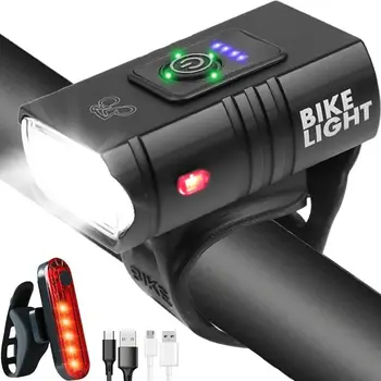 Brillante Luz De La Bicicleta 6+4 Modos De Usb Recargable Linterna & Tail Conjunto De La Luz De La Linterna De La Prenda Impermeable De Ciclismo De La Lámpara De Accesorios De Moto