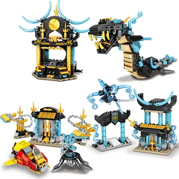 Los templos de el Mar infinito de la Temporada 15 Fantasma Ninjaed-Flying Dragon Serie de Bloques de Construcción de modelos Clásicos Ladrillos Juguetes de los Niños