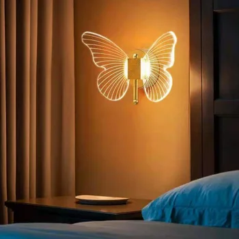 Mariposa LED lámpara de Pared, Lámpara de la Mesita de Luz de Pared Iluminación de Interiores Para el Hogar Dormitorio Sala de estar Decoración de la Luz de Fondo de la Luminaria