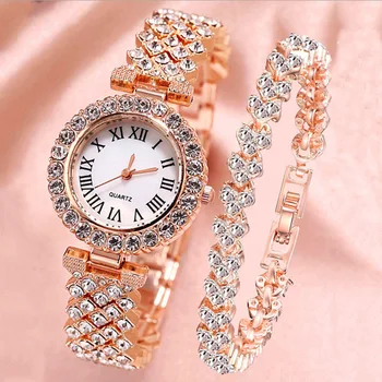 Diamante de las Mujeres de los Relojes del Reloj de Oro de las Señoras Relojes de Pulsera de Marca de Lujo de diamantes de imitación de las Mujeres Relojes de Pulsera Mujer Relogio Feminino