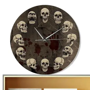 Divertido Cráneo Reloj De Pared Gótico Moderno De La Batería Operada No Marcando La Vendimia Del Reloj Digital De Los Relojes De Habitaciones Sala De Decoración