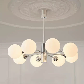 Moderno LED Blanco Multicabezal Colgando de la Lámpara Para el Comedor del Dormitorio de la Decoración de Interiores Accesorio Nórdicos de Cristal Colgante de la Luz