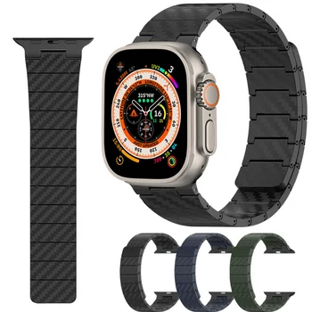 La Fibra de carbono Magnético de la Correa Para el Apple Watch Ultra 49mm de la Serie 8 7 45 44 mm 41 mm 40 42mm de Lujo de la Pulsera Para el iWatch 6 543 de la Banda SE