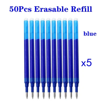 50 Pcs/Set 0,7 mm Bolígrafo Borrable de Recarga de la Varilla Mágica Borrable Bolígrafo de Gel Azul Negro de Tinta de 4 Colores de artículos de Oficina materiales de Escritura