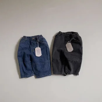 Bebé Pantalones 2023 Otoño coreano Nuevo Bebé Niños Niñas Jeans Sólido Pantalones Casuales de Algodón Suave Niño Suelto Pantalón de Mezclilla para 0-3Y Niños