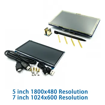 Raspberry Pi 3/4 5inch de 7 pulgadas LCD de pantalla HDMI 5inch 800x480 de resolución de alta definición de 7 pulgadas de 1024 x 600 resolución UHD con Pantalla Táctil Capacitiva 