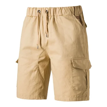 2023 Hombres Cortos de Verano de Moda Casual Multi-Bolsillo de Pantalones de Cordón de los Pantalones de los Hombres Pantalones