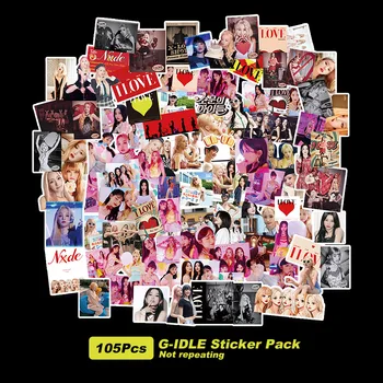 105Pcs/Set Kpop Idol (G)I-DLE Nuevo Álbum me ENCANTA HD Impermeable etiqueta Engomada Decorativa Portátil Refrigerador Papelería Minnie daria miur a yuqi