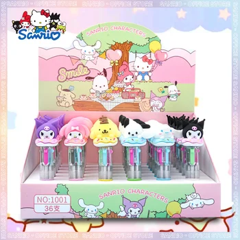 36pcs 4 Colores Sanrio Kuromi Melodía de Hello Kitty dibujos animados de la Pluma de Bola Estudiante Mini Bolígrafo Multicolor Mayorista de artículos de Papelería