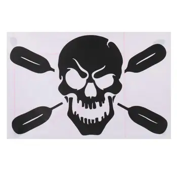 Cráneo y Kayak Paddle bandera pirata Divertido Vinyl Decal Sticker Kayak Canoa