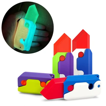3D Luminoso Zanahoria Gravedad Cuchillo Fidget Juguetes a los Niños de Descompresión Empuje la Tarjeta de Juguete de la Impresión en 3D Brillante Zanahoria Cuchillo de Juguete para los Niños