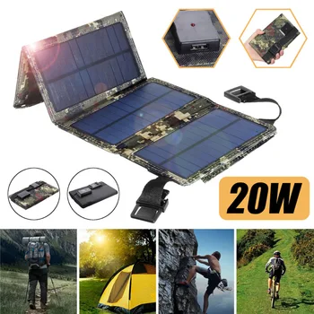 20W solar plegable bolsa de 8W USB de 5V al aire libre teléfono móvil cargador solar portátil de carga de la junta de