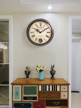 2022 nueva Europeo retro reloj de pared de vivir en casa de luz de la sala de lujo reloj de pared de estilo moderno minimalista Americana de la moda del reloj