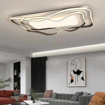 Luz de techo del LED rectangular de la sala luz de la oficina minimalista moderno atmosférica faros dormitorio principal lámparas