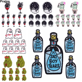 10PCS/mucho las Chaquetas de Coser Apliques de BRICOLAJE de dibujos animados/de la Botella de Vino Bordado Parche de Hierro En los Parches Para la Ropa de los Animales Espíritu Punk Parche