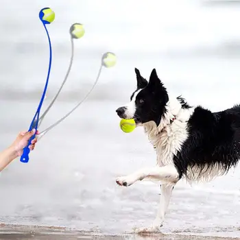 Pet Lanzador de Bolas de Perro Saliva Protección de Juguetes para Mascotas de la Bola de Lanzadores de Manos libres Divertido Juguete para Perros Aumento de la Velocidad y Distancia de Ejercicio