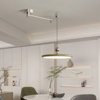Moderna Creativa Portabilidad Araña Nórdicos Crema de Viento LED de la Lámpara Colgante Sala de estar Restaurante de Estudio de Lujo de Metal que Cuelga de la Lámpara