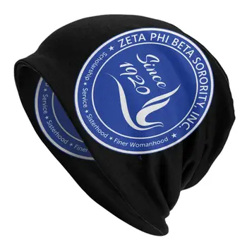 Zeta Phi Beta Logotipo Azul Gorro Sombrero de Punto Sombreros de Moda Unisex Adulto Letra griega 1920 ZOB Invierno Cálido Skullies Gorras Gorras