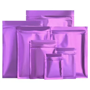 100Pcs Púrpura papel de Aluminio de Plástico con cierre de Cremallera, Bolsas de Comestibles Snack-Mylar Cremallera Amacnaminto Bolsas Moistureproof el Paquete de la Comida de la Bolsa de