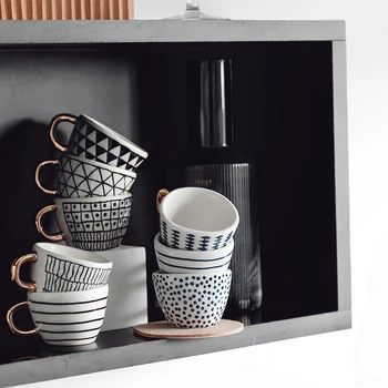 De cerámica taza de café dibujado a mano Mini taza de café accesorios del hogar de la cocina aparatos de oficina tabla pequeños, irregulares taza de café