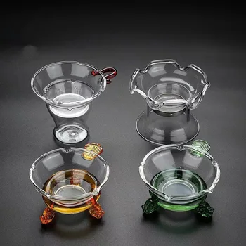 Colador de té transparente partición embudo de vidrio resistente al calor filtro de té Kung Fu juego de té, accesorios tetera