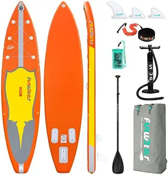 Inflable de Stand Up Paddle Board Ultra-Luz Inflable Paddleboard con ISUP Accesorios,Aletas,Kayak Asiento,Ajustable de Pádel, ,Ba