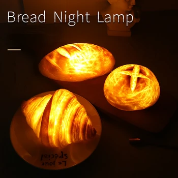 Creativo pan de la lámpara croissant decoración de ambiente regalo lámpara de escritorio del Dormitorio de la lámpara de la mesita de noche a casa de decoración de la habitación la noche de la lámpara de pie