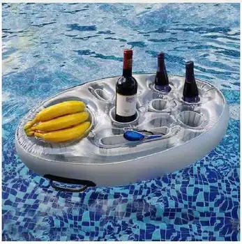 PVC inflable beber titular de la copa porosa montaña de fruta vino tinto teléfono móvil agua inflable cama de hielo piscina placa
