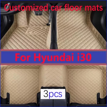Coche alfombras de Piso Para Hyundai i30 Elantra Touring FD 2007-2010 Contra la Suciedad en la Almohadilla Protectora Alfombras de Cuero Mat Alfombras de Coche Accesorios