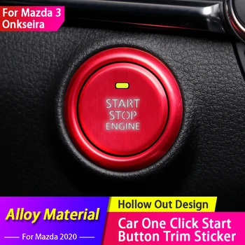 Auto Start Stop Botón De Protección Pegatinas Uno Haga Clic En Inicio Interruptor De Encendido De La Cubierta Decorativa Para Mazda Mazda3 Axela Coche Estilo