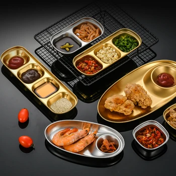 Korean BBQ, Salsa de la Placa de Acero Inoxidable 304, bola de masa hervida de Sushi Merienda de Picnic de la Placa de Viaje de Camping de Suministros para el Hogar artículos de Cocina