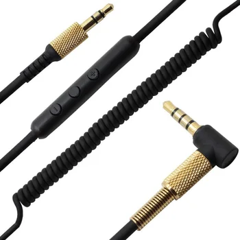 3.5 mm Cable de Extensión de Reemplazo de Cable de los Auriculares con Control de Volumen del Micrófono para Marshall Major II Monitor de MEDIADOS de
