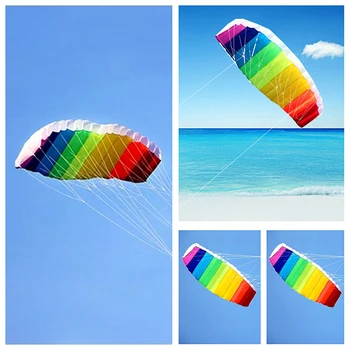 envío libre del arco iris doble línea stunt kite gran Parafoil cometas para adultos profesionales paracaídas para saltar windsurf kite
