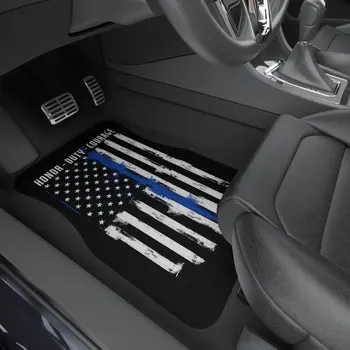 Coche alfombras de Piso - Oficial de la Policía de Diseño de la Bandera Oficial de Coche alfombras de Piso interior del coche decoración de alfombrillas para coche, el Honor, el Deber de Coraje
