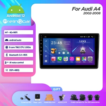 Android 12.0 Jugador Para Audi A4 2002-2008 Años NO DVD de Radio de Coche Multimedia de Vídeo Carplay de Navegación GPS 8Core 8G+128 GB 360 cam