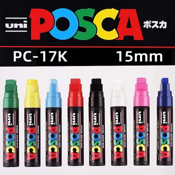 Uni 1PC POSCA Plumones PC-17k Marcador de Pintura de la Pluma Grande y Gruesa Pop Cabeza de Cartel de Publicidad Soluble en Agua de la Pluma de Graffiti Pintura 15mm